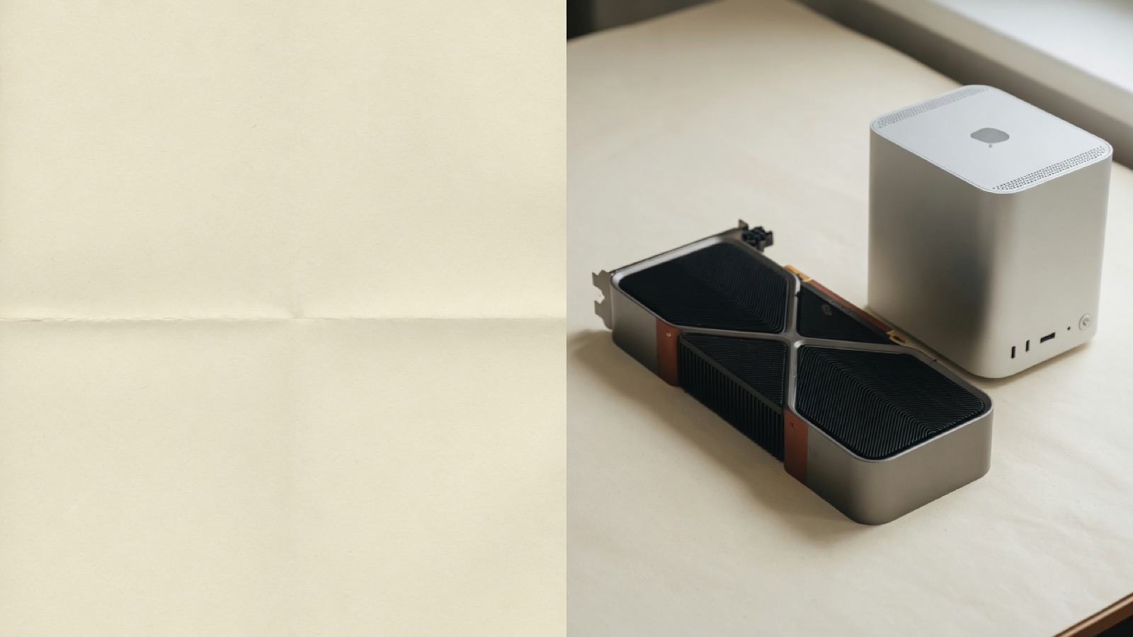 Used GPU and compact Mac desktop — secondary-market hardware for local AI